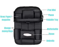 Universal Car Backseat Storage Organizer with Foldable Tray, Multi-Pocket for Bottles, Tissue Boxes 2pc-thumb2