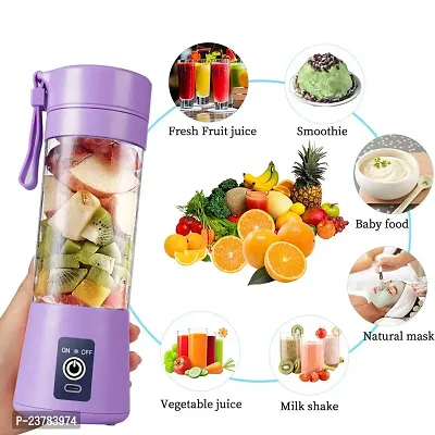 Hand Blenders juicer,cleaning brush Mini Blender Fruit Mixer Machine Portable Electric Juicer grinder Cup 380ML Personal Blender USB Rechargeable Fruit Blender Mixer for Home Office Outdoor multicolor-thumb0