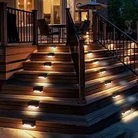 Solar Deck Lights Outdoor,Solar Step Lights Waterproof Led Solar Warm Lights for Outdoor Stairs, Step, Fence, Railing, Yard and Patio (Pack of 4)-thumb3