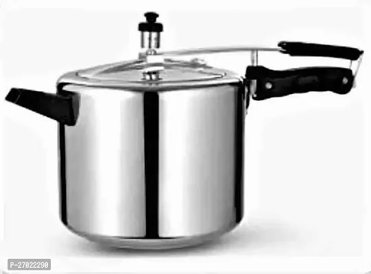 Aluminium Pressure Cooker with Outer Lid Gas Stove Compatible 5 Litre Capacity for Healthy Cooking (Silver)-thumb0