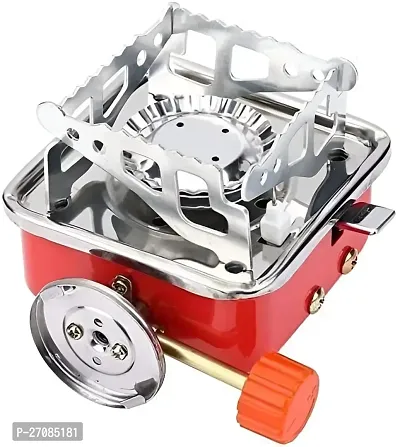 Camping Stainless Steel Gas Stove Ultra Light Folding Furnace Outdoor Metal Camping Gas Stove Picnic Cooking Gas Burners Folding Stove With Storage Bag (Multi)-thumb2