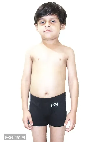 Stylish Black Cotton Solid Panty For Boys