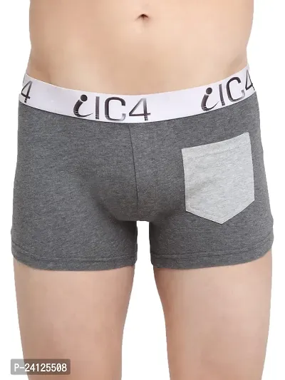 Stylish Grey Cotton Solid Trunks For Men-thumb0