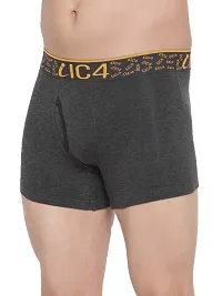 Stylish Grey Cotton Solid Trunks For Men-thumb1