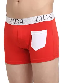 Stylish Red Cotton Solid Trunks For Men-thumb1
