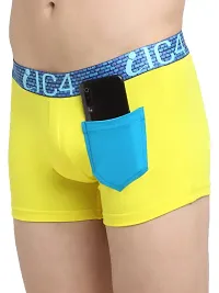 Stylish Yellow Cotton Solid Trunks For Men-thumb1