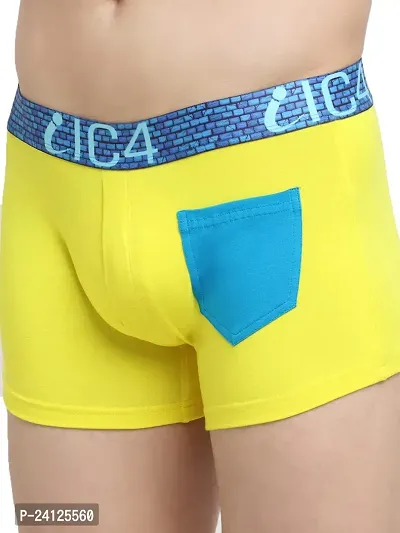 Stylish Yellow Cotton Solid Trunks For Men-thumb4