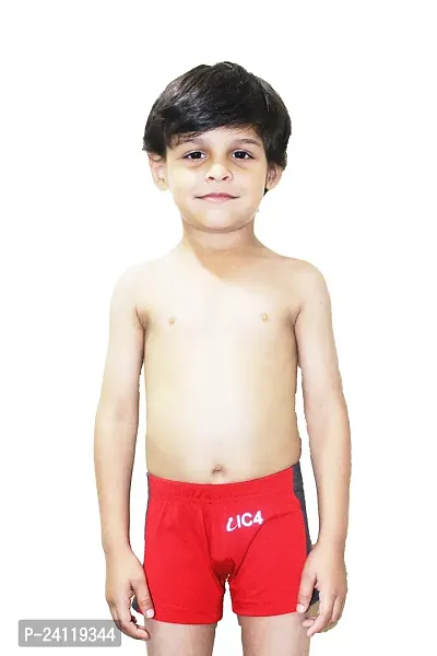 Stylish Red Cotton Solid Panty For Boys