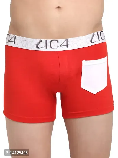 Stylish Red Cotton Solid Trunks For Men