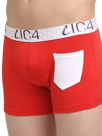 Stylish Red Cotton Solid Trunks For Men-thumb3