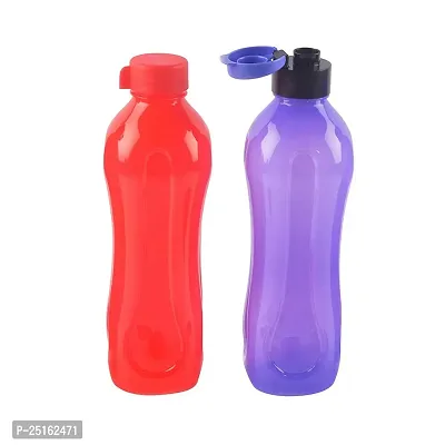 Stylish Plastic 1 Ltr Pack Of 2 Water Bottle