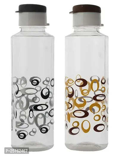 Stylish Plastic 1 Ltr Pack Of 2 Water Bottle