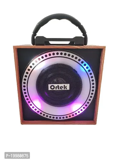 Portable 5W Stereo Channel Bluetooth Wooden Speaker with Phone Stand, Super Bass Speaker,Rechargeable Bettery, Multi Connectivity-TF/FM/USB/Aux-thumb0