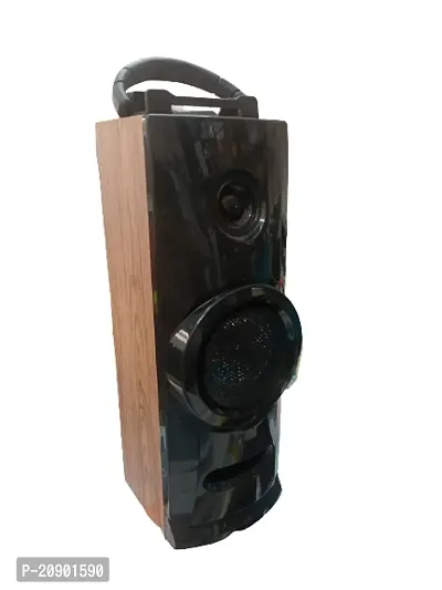 Portable 5W Stereo Channel Bluetooth Wooden Speaker with Phone Stand, Super Bass Speaker,Rechargeable Bettery, Multi Connectivity-TF/FM/USB/Aux-thumb0