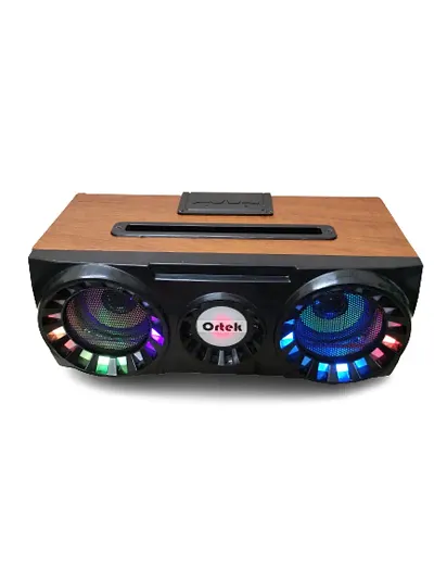 Portable 10W Stereo Channel Bluetooth Wooden Speaker with Phone Stand, Super Bass Speaker,Rechargeable Bettery, Multi Connectivity-TF/FM/USB/Aux