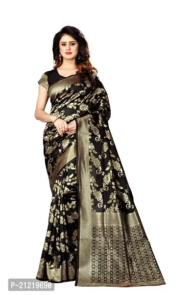 Fancy Silk Blend Saree with Blouse Piece for Women