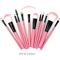 Makeup Brush Set With Storage Barrel - Pack of 12 (Light Pink)-thumb1