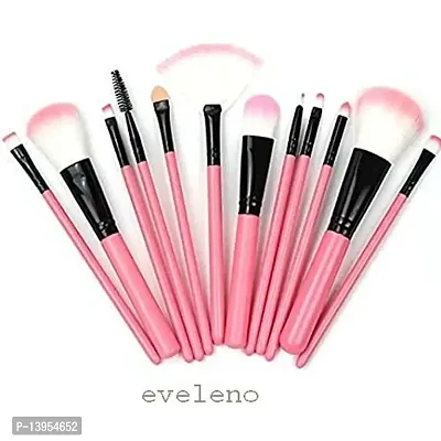 Makeup Brush Set With Storage Barrel - Pack of 12 (Light Pink)-thumb2