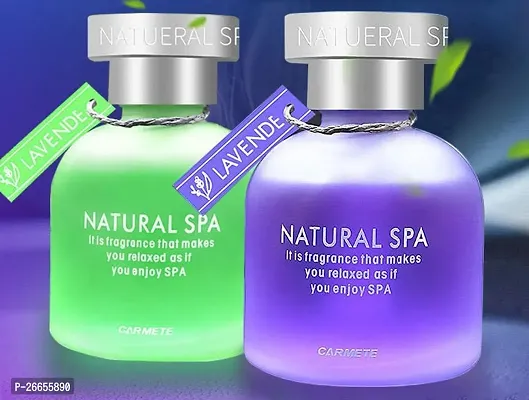 Dhairya Creations Combo Of Natural Spa Green Tea  Lavender Fragrance Green  Blue Car Perfume For Car Dashboard-thumb0