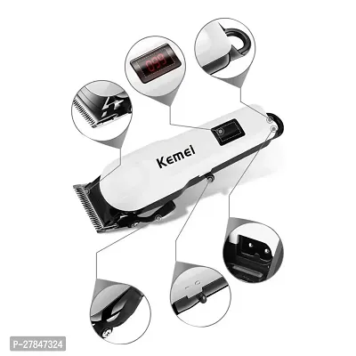 Kemei KM - 809A Runtime: 240 min Trimmer for Men Runtime: 60 min Grooming Kit for Men  Women (White)