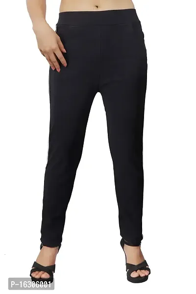 Buy QRAFTINKreg; Gym wear Leggings Ankle Length Workout Trousers, Stretchable Striped Jeggings