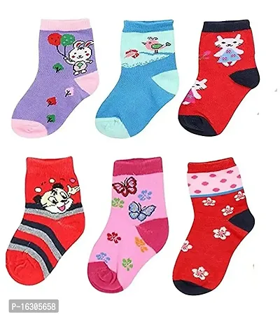 QRAFTINK? Boys  Girls Cotton Multicolor Ankle Socks for summer 6 pair (8-9 year)-thumb0