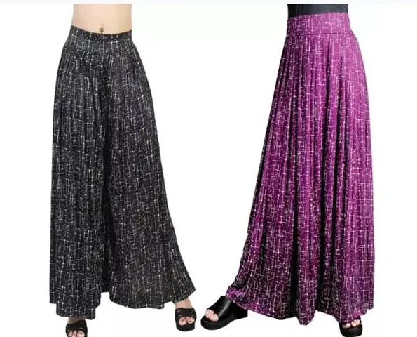 Stunning Polyester Blend Palazzo For Women- Pack Of 2