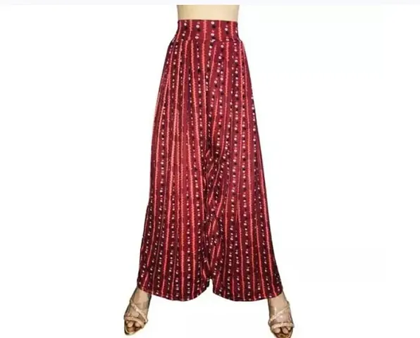 Stunning Polyester Blend Printed Palazzos For Women Pack Of 3