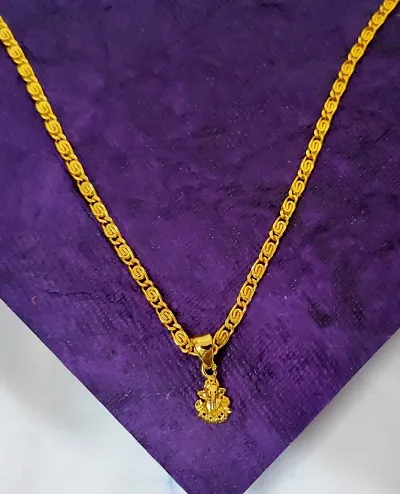 Designer Golden Alloy Pendant Necklace