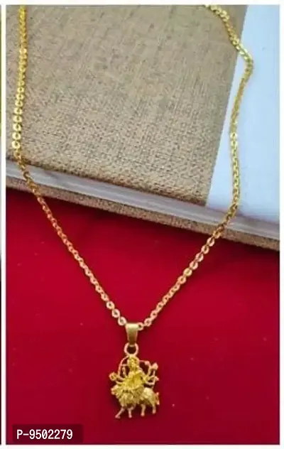 Beautiful Gold Plated Chain With Pendent For Women-thumb0