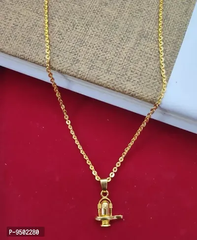 Beautiful Gold Plated Chain With Pendent For Women-thumb0