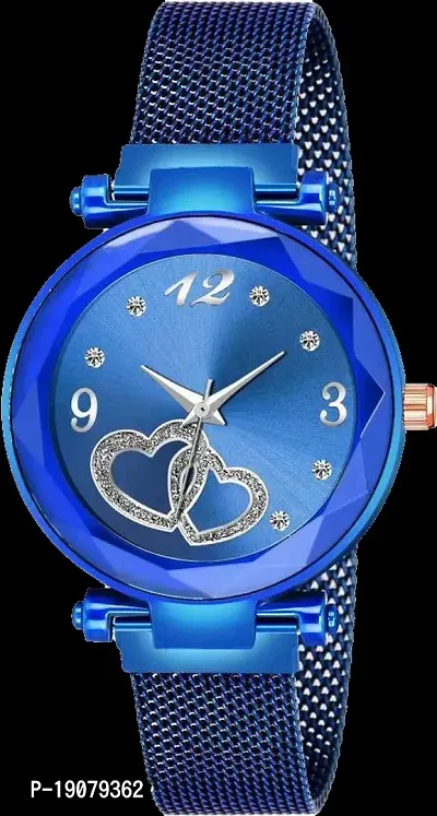 Stylish Blue Stainless Steel Analog Watches For Women-thumb0