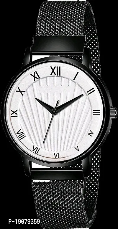 Stylish Black Stainless Steel Analog Watches For Women-thumb0