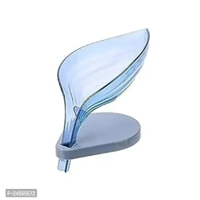 Beautiful Plastic Leaf Shape Soap Box Self Draining Soap Holder or Stand for Kitchen and Bathroom and Sink ||Used for Outdoor Living and Home Living,1 Pcs-thumb0