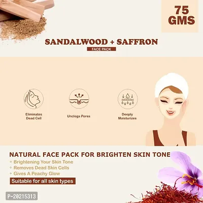 Kimayra Sandalwood + Saffron Face Pack Powder For Brighter Skin Tone | Helps In Remove Dead Skin Cells  Deeply Moisturizes | Natural Face Pack For Women/Men -Safe For All Skin Type ? 75gm (Pack Of 2)-thumb4