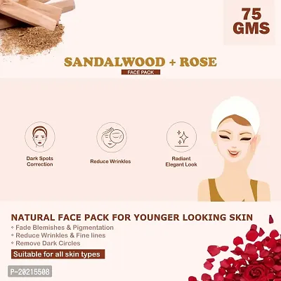 Kimayra Organic Sandalwood + Rose Face Pack Powder For Remove Dark circles | Helps In Reduce Blemishes  Pigmentation | Natural Face Pack Powder For Women/Men -Safe For All Skin Type ?75gm (Pack Of 2)-thumb3