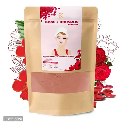 Kimayra Organic Rose + Hibiscus Face Pack Powder For Glowing Skin | Helps in Remove Dullness  Improve Radiance  Skin Tone | Natural Face Pack For Women/Men - Safe For All Skin Type ?75gm (Pack Of 2)-thumb2