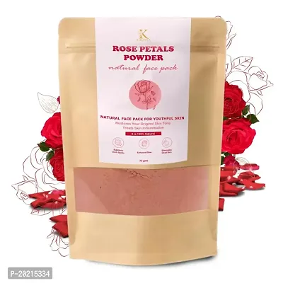 Kimayra world Unisex Rose Petals Face Pack Powder For Youthful Skin  Glowing Skin Care | Natural Face Pack | Rose Petals Face Pack Powder - 75Gm