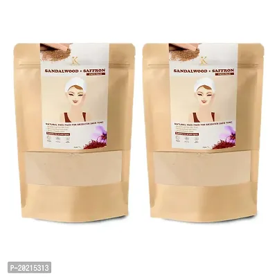 Kimayra Sandalwood + Saffron Face Pack Powder For Brighter Skin Tone | Helps In Remove Dead Skin Cells  Deeply Moisturizes | Natural Face Pack For Women/Men -Safe For All Skin Type ? 75gm (Pack Of 2)