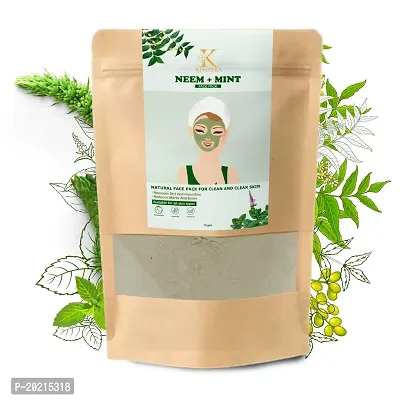 Kimayra Organic Neem + Mint Face Pack Powder For Clean  Clear Skin | Help In Reduce Pimple/Acne, Marks  Scars | Natural Face Pack Powder For Women/Men - Safe For All Skin Type