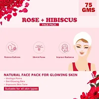 Kimayra Organic Rose + Hibiscus Face Pack Powder For Glowing Skin | Helps in Remove Dullness  Improve Radiance  Skin Tone | Natural Face Pack For Women/Men - Safe For All Skin Type ?75gm (Pack Of 2)-thumb2