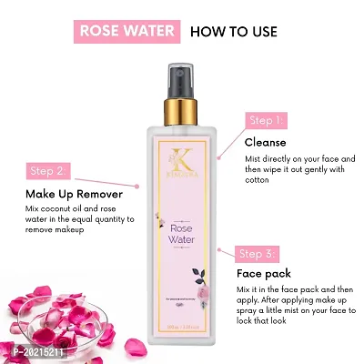 Kimayra Premium Rose Water Spray For Face - Skin Toner/Makeup Remover | Gulab Jal Spray For Face | Rose Water Mist Spray For Face Pack Powder | Rose Water Toner For Glowing Skin | All Skin Type 100ml-thumb4