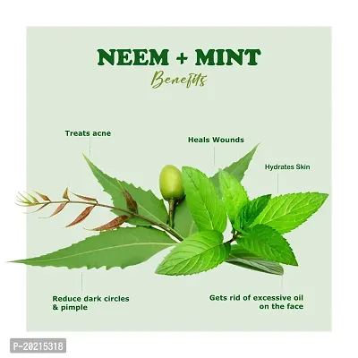 Kimayra Organic Neem + Mint Face Pack Powder For Clean  Clear Skin | Help In Reduce Pimple/Acne, Marks  Scars | Natural Face Pack Powder For Women/Men - Safe For All Skin Type-thumb3