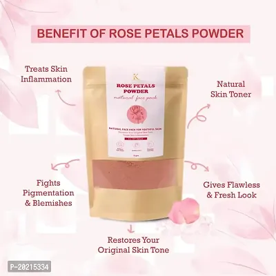 Kimayra world Unisex Rose Petals Face Pack Powder For Youthful Skin  Glowing Skin Care | Natural Face Pack | Rose Petals Face Pack Powder - 75Gm-thumb3