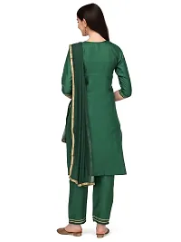 Ketotifen Women's Embroidered Rayon Ethnic Wear 3/4 Sleeve Round Neck Latest Kurti Pant  Dupatta Set (G_D_31072055)-thumb2