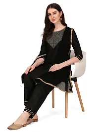 Ketotifen Women's Embroidered Rayon Ethnic Wear 3/4 Sleeve Round Neck Latest Kurti Pant  Dupatta Set (G_D_31072055)-thumb3