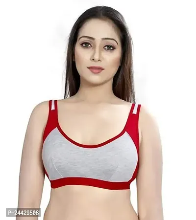 Stylish Maroon Cotton Solid Bras For Women-thumb0