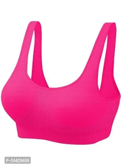 Stylish Pink Cotton Solid Bras For Women-thumb0