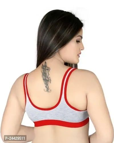 Stylish Red Cotton Solid Bras For Women-thumb2