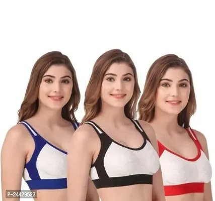 Stylish Cotton Solid Bras For Women- Pack Of 3